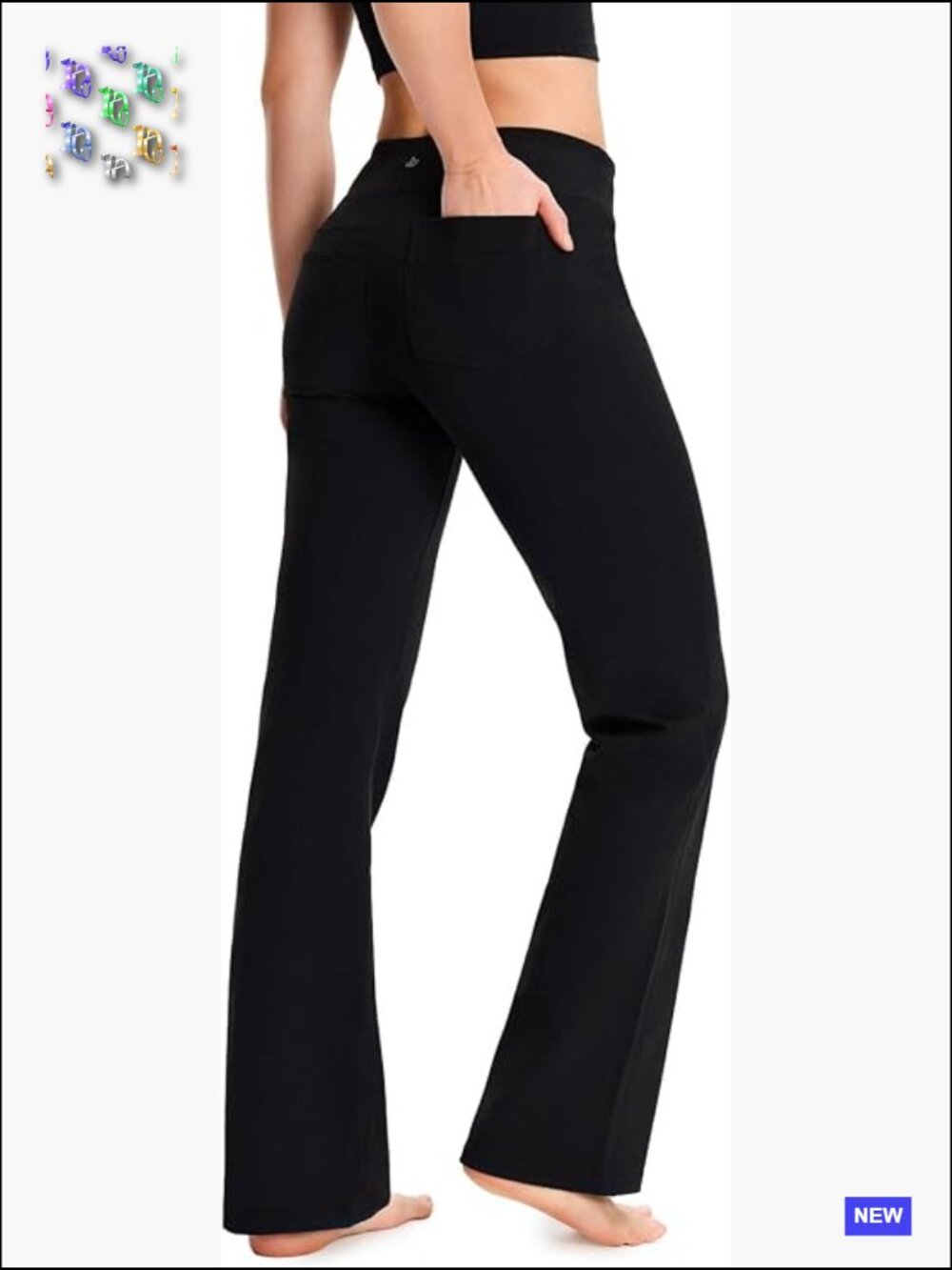 Bootcut Yoga Pants with Back Pockets, Flare Leggings for Work Travel,